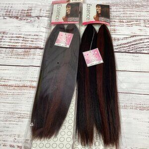 2 Packs 16” Essence #1B/33 Black & Auburn  Yaki Bulk Micro Braiding Blend Hair